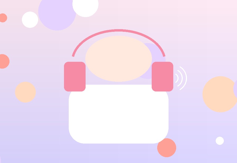 夜晚戴耳机语音聊天